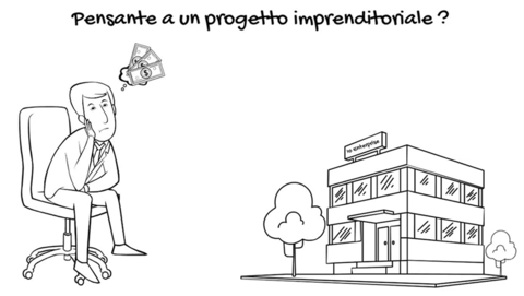 Un uomo sta pensando a un progetto imprenditoriale